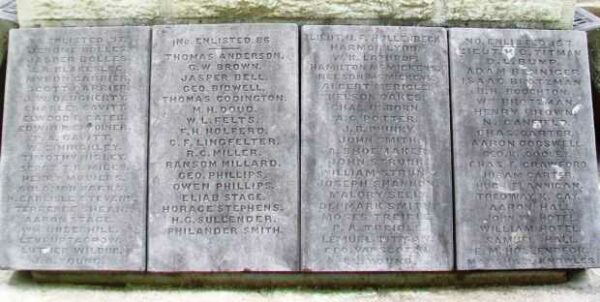 SUSQUEHANNA COUNTY CIVIL WAR MEMORIAL PANEL SET D