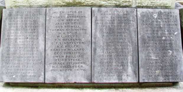 SUSQUEHANNA COUNTY CIVIL WAR MEMORIAL PANEL SET D