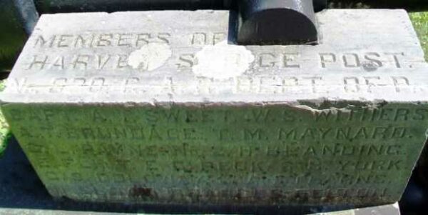 HARFORD CEMETERY CIVIL WAR MEMORIAL CANNON DEDICATION STONE