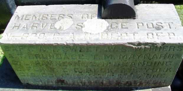 HARFORD CEMETERY CIVIL WAR MEMORIAL CANNON DEDICATION STONE