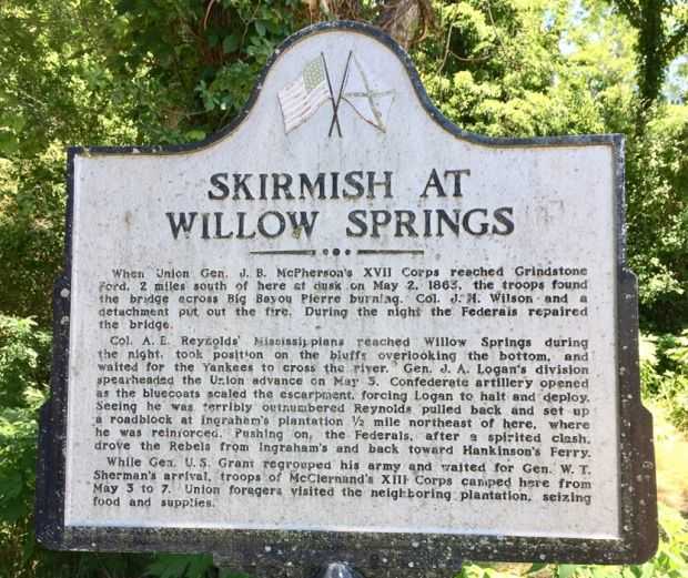 SKIRMISH AT WILLOW SPRINGS WAR MEMORIAL MARKER