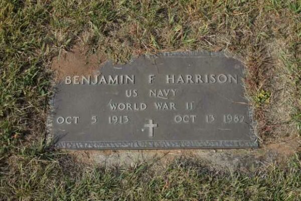 B ENJAMIN F HARRISON MEMORIAL CEMETERY STONE