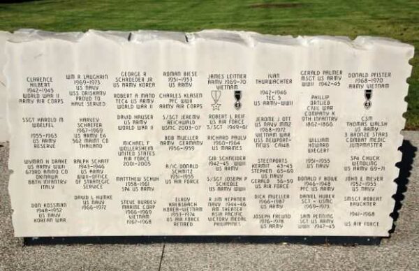 CHILTON VETERANS MEMORIAL HONOR ROLL WALL R