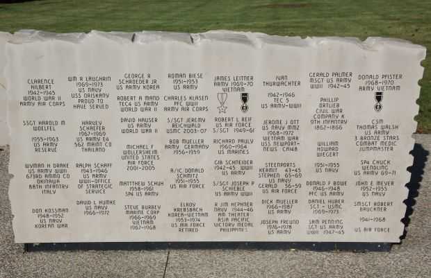 CHILTON VETERANS MEMORIAL HONOR ROLL WALL M