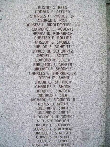 FREDERICK WORLD WAR II MEMORIAL STONE H