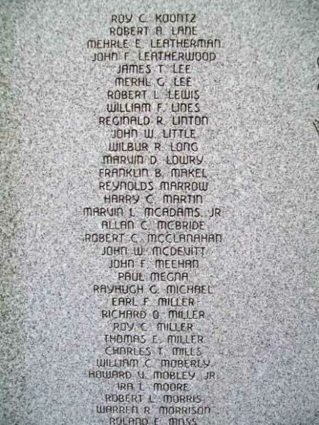 FREDERICK WORLD WAR II MEMORIAL STONE F