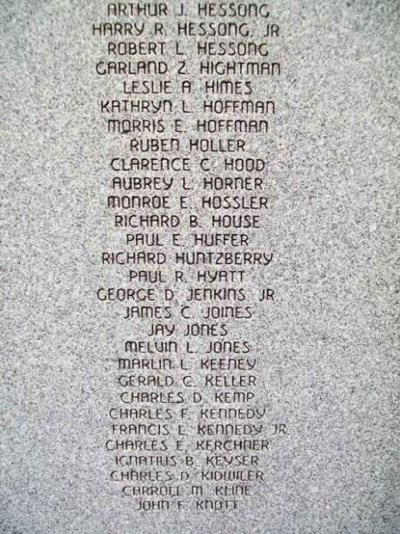 FREDERICK WORLD WAR II MEMORIAL STONE E