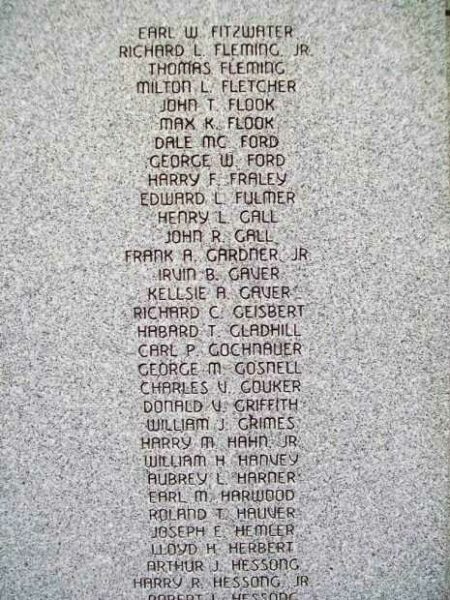 FREDERICK WORLD WAR II MEMORIAL STONE D