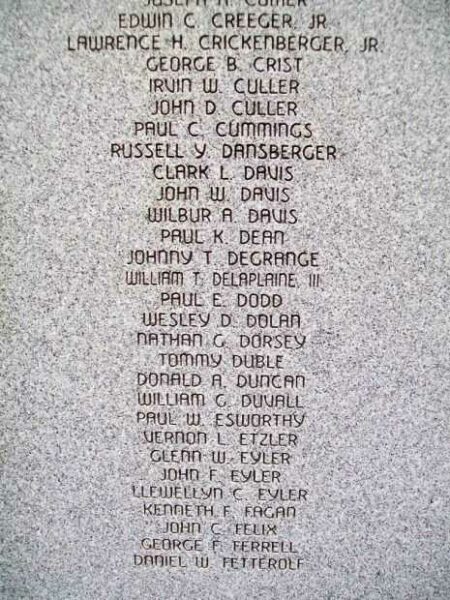 FREDERICK WORLD WAR II MEMORIAL STONE C