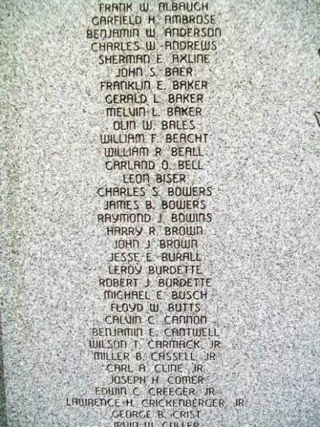FREDERICK WORLD WAR II MEMORIAL STONE B