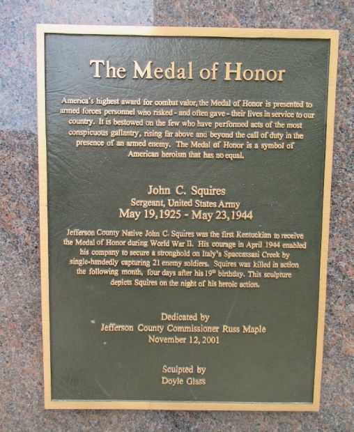 KENTUCKY MEDAL OF HONOR MEMORIAL PLAQUE A