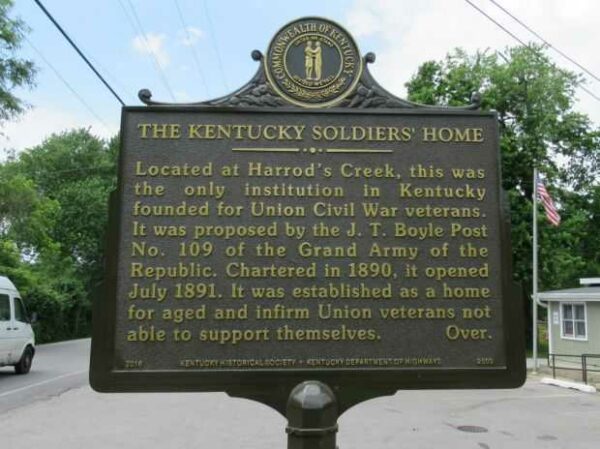 THE KENTUCKY SOLDIERS’ HOME MEMORIAL MARKER FRONT