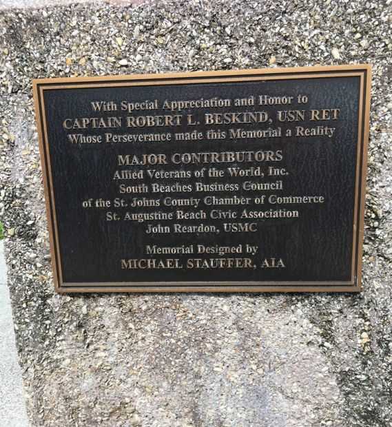 ST. AUGUSTINE BEACH VETERANS MEMORIAL PLAQUE B