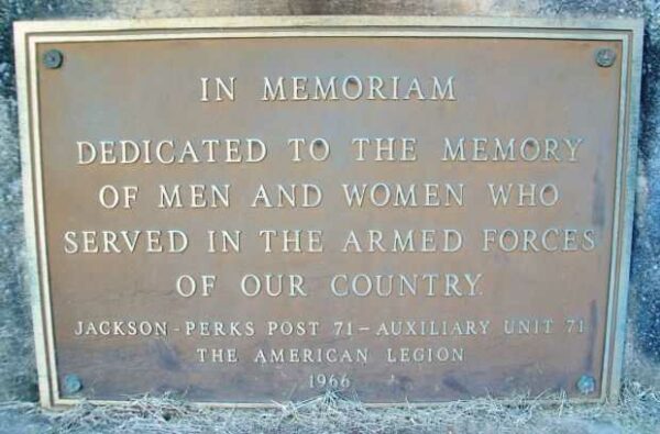 EDGE HILL CEMETERY VETERANS MEMORIAL FLAGPOLE PLAQUE