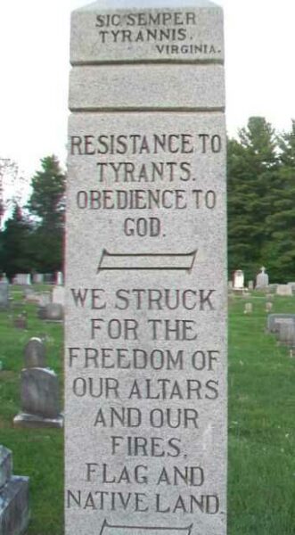 DAVENPORT FAMILY REVOLUTIONARY WAR MEMORIAL SIDE B