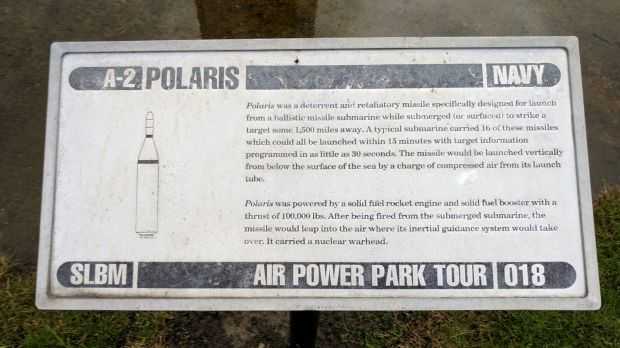 A-2 POLARIS NAVY SLBM MEMORIAL MISSILE PLAQUE