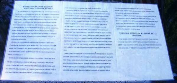 BATTLE OF BRANDY STATION WAR MEMORIAL PANEL