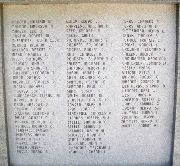 TOMPKINS COUNTY WORLD WAR II HONOR ROLL MEMORIAL STONE B