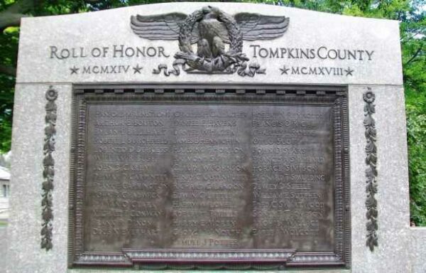 TOMPKINS COUNTY WORLD WAR I HONOR ROLL MEMORIAL PLAQUE