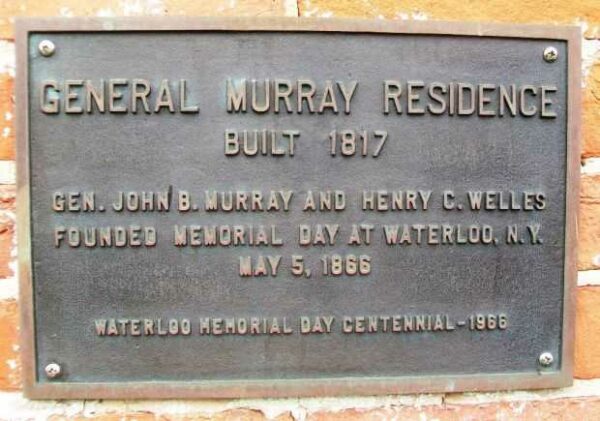 GENERAL MURRAY RESIDENCE MEMORIAL PLAQUE