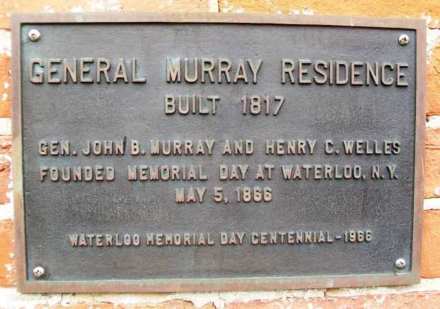 GENERAL MURRAY RESIDENCE MEMORIAL PLAQUE