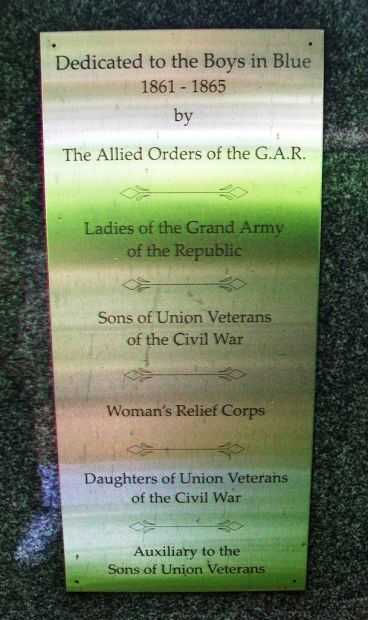 IN HONOR OF THE BOYS IN BLUE CIVIL WAR MEMORIAL PLAQUE