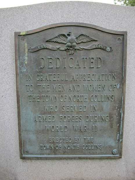 TOWN OF NORTH COLLINS WORLD WAR II MEMORIAL