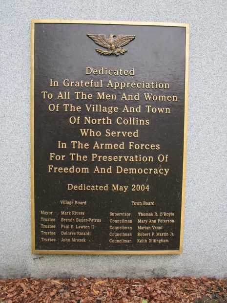 VILLAGE AND TOWN OF NORTH COLLINS VETERANS