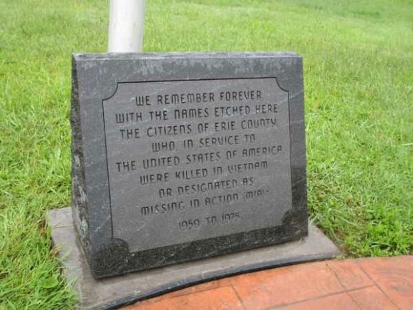 ERIE COUNTY VIETNAM VETERANS MEMORIAL DEDICATION STONE