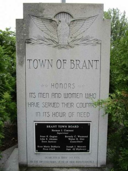 TOWN OF BRANT WAR VETERANS MEMORIAL