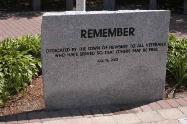 TOWN OF NEWBURY VETERANS MEMORIAL ENTRANCE STONE