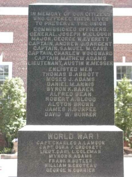 NEW LONDON WAR VETERANS MEMORIAL STONE A