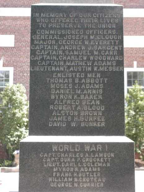 NEW LONDON WAR VETERANS MEMORIAL STONE A