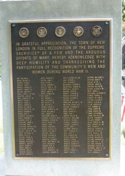 NEW LONDON WORLD WAR II MEMORIAL