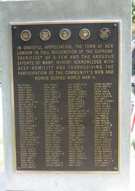 NEW LONDON WORLD WAR II MEMORIAL