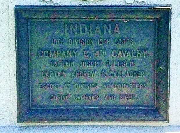 INDIANA COMPANY C, 4TH CAVALRY WAR MEMORIAL PLAQUE