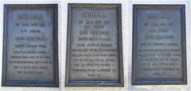 INDIANA 1ST BRIG. 10TH DIV. 13TH CORPS. WAR MEMORIAL PLAQUES