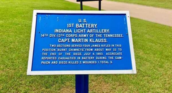 U.S. 1ST BATTERY. INDIANA LIGHT ARTILLERY WAR MEMORIAL PLAQUE