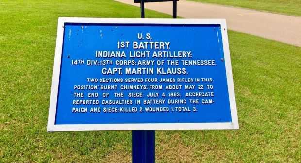 U.S. 1ST BATTERY. INDIANA LIGHT ARTILLERY WAR MEMORIAL PLAQUE