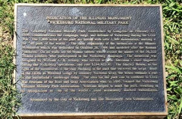 DEDICATION OF THE ILLINOIS MONUMENT PLAQUE