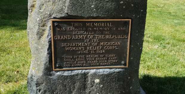 DEPARTMENT OF MICHIGAN GRAND ARMY OF THE REPUBLIC MEMORIAL PLAQUE