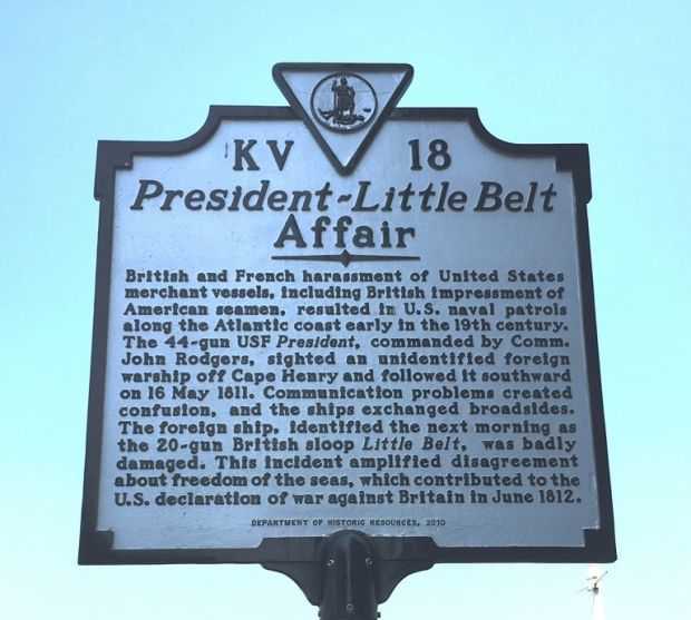 PRESIDENT-LITTLE BELT AFFAIR MEMORIAL MARKER