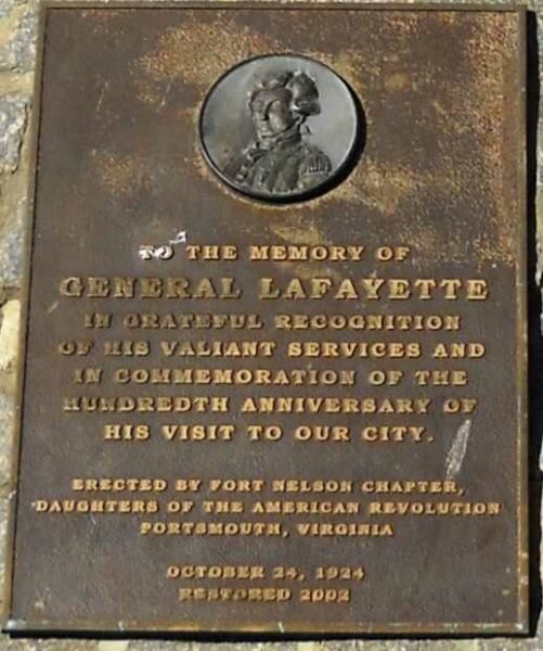 GENERAL LAFAYETTE MEMORIAL PLAQUE