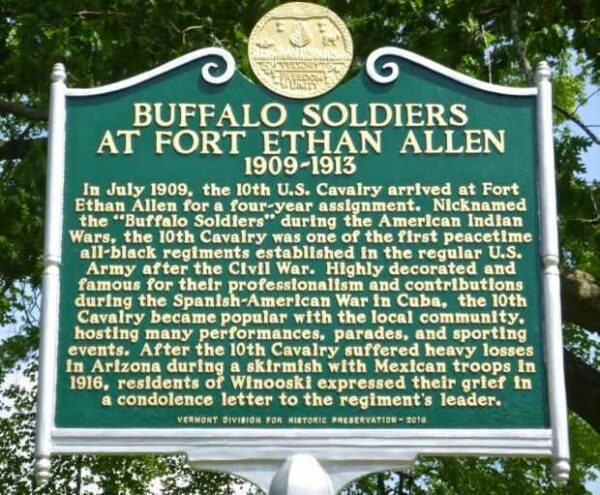 BUFFALO SOLDIERS AT FORT ETHAN ALLEN MEMORIAL MARKER B