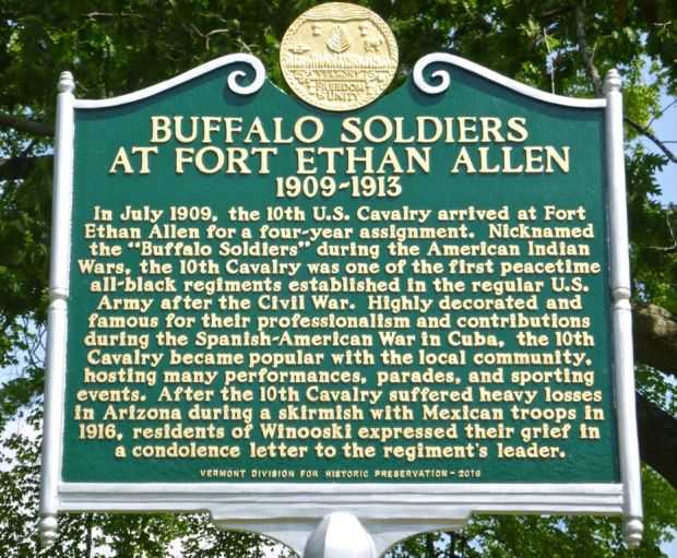 BUFFALO SOLDIERS AT FORT ETHAN ALLEN MEMORIAL MARKER B
