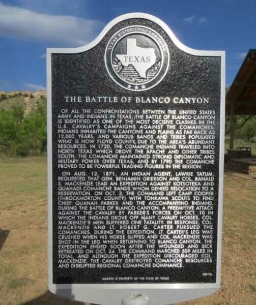 THE BATTLE OF BLANCO CANYON MEMORIAL MARKER