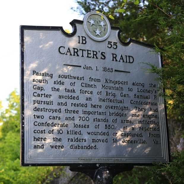 CARTER’S RAID WAR MEMORIAL MARKER