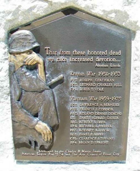 FOREST CITY AND VICINITY WAR MEMORIAL PLAQUE C