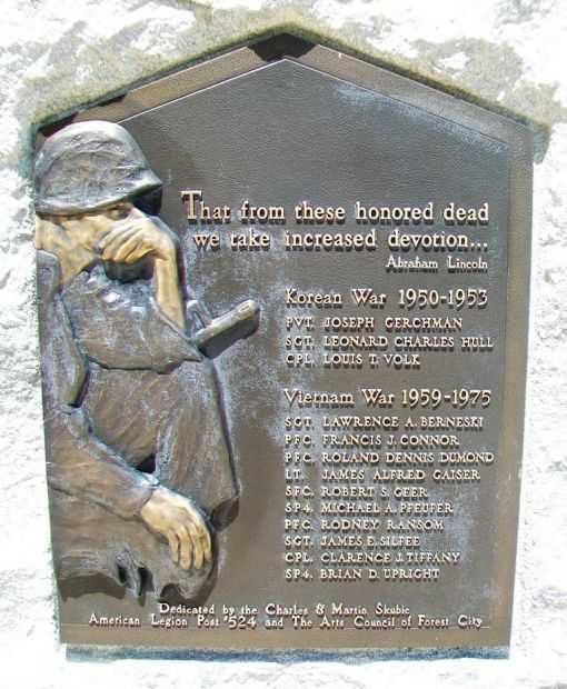 FOREST CITY AND VICINITY WAR MEMORIAL PLAQUE C