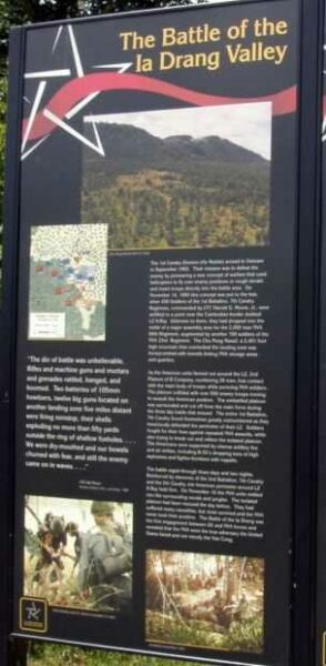 THE BATTLE OF THE IA DRANG VALLEY MEMORIAL PANEL